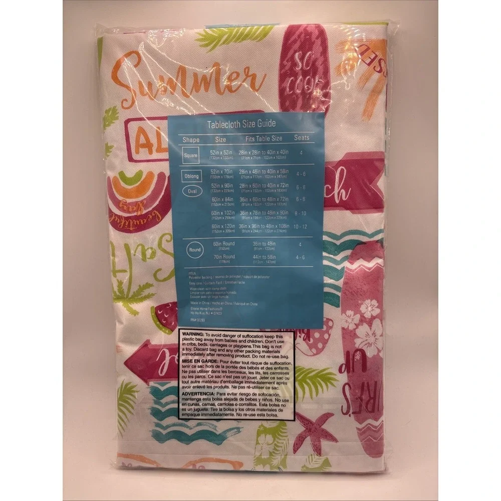 Summer Fun Vinyl Tablecloth‎ 60